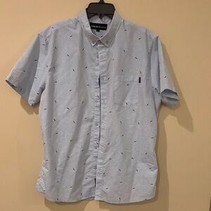 Hugo Boss Light Blue Patterned Casual Shirt